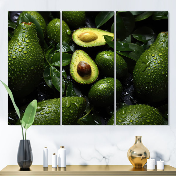 Ebern Designs Ripe Avocado III Fruits Metal Wall Art Set Wayfair Canada